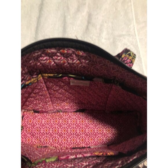 Vera Bradley Mod Floral Purse Shoulder Bag Two Handle Pink Brown Beige Flowers - Picture 4 of 7